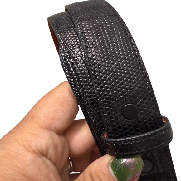 Trafalgar Black Genuine Java Lizard USA Brass Buckle Belt Mens Size 40 - Picture 3 of 7